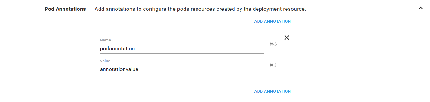 Pod annotations defined on a Kubernetes step