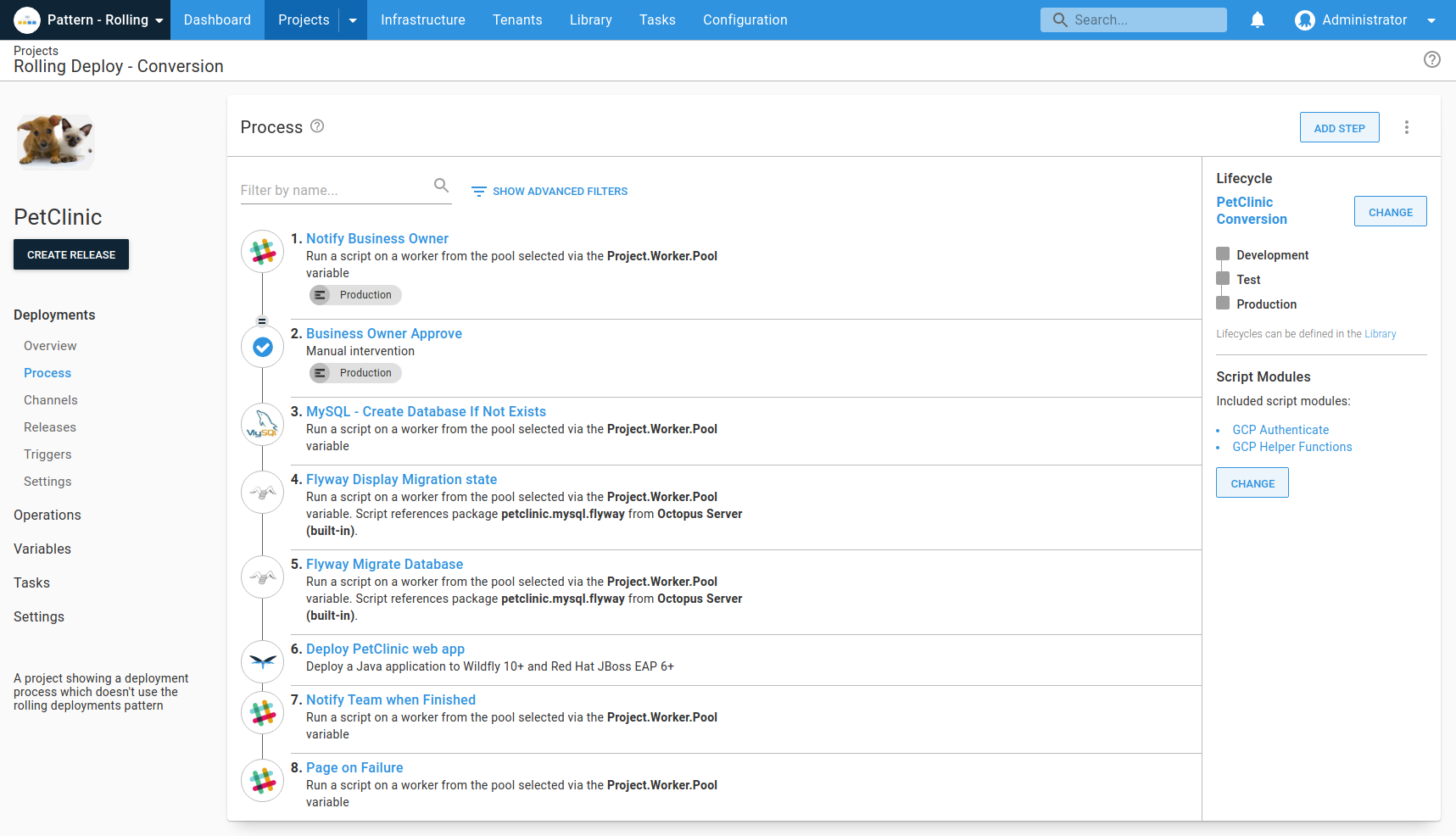 Steps running sequentially across all deployment targets