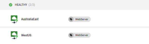 Cloud regions used for a rolling deployment across regions